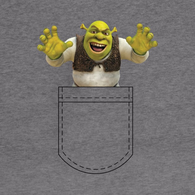 Raised Hands Pocket Shrek by VernenInk